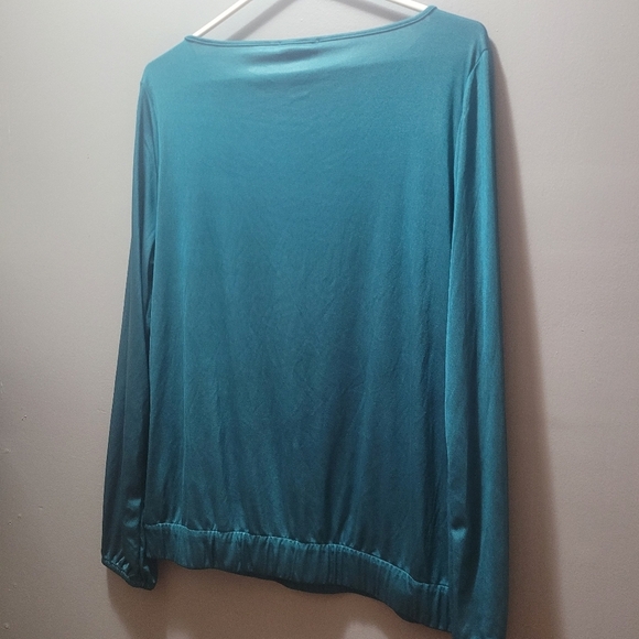 Kate Hill Teal Colored Long Sleeve Top - Picture 7 of 7